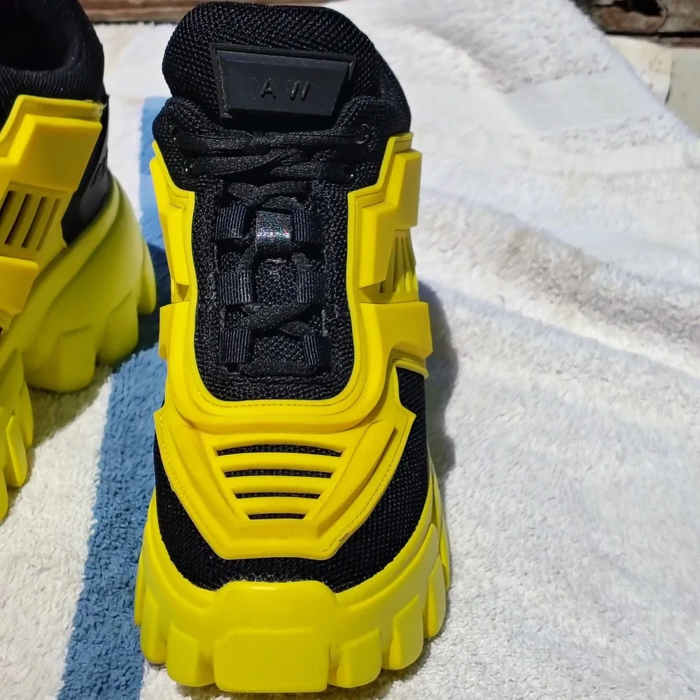 Anthony Wang Damson-07 Platform Sneakers Black Yellow Chunky Rave Cyberpunk Sz 6